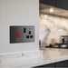 BG Evolve Polycarbonate Black Chrome Cooker Switch with 13A Socket PCDBC70B Available From RS Electrical kitchen interior
