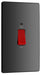BG Evolve Polycarbonate Black Chrome 45A Cooker Switch with Neon PCDBC72B Available From RS Electrical left side