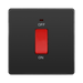 BG Evolve Black Chrome 45A double pole switch with LED PCDBC74B