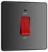 BG Evolve Polycarbonate Black Chrome 45A Cooker Switch with Neon PCDBC74B Available From RS Electrical left side