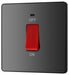 BG Evolve Polycarbonate Black Chrome 45A Cooker Switch with Neon PCDBC74B Available From RS Electrical right side