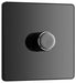 BG Evolve Polycarbonate Black Chrome 1G Dimmer Switch PCDBC81B Available From RS Electrical left side