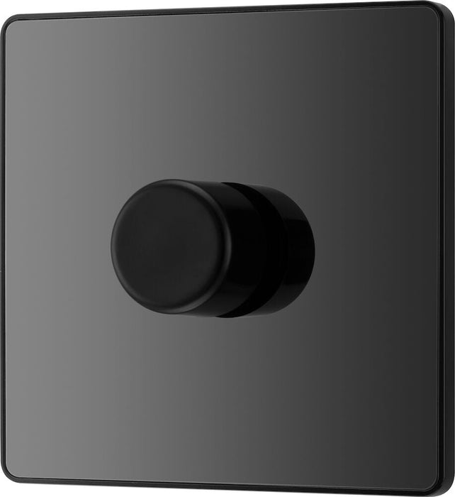 BG Evolve Polycarbonate Black Chrome 1G Dimmer Switch PCDBC81B Available From RS Electrical right side