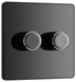 BG Evolve Polycarbonate Black Chrome 2G Dimmer Switch PCDBC82B Available From RS Electrical left side