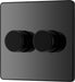 BG Evolve Polycarbonate Black Chrome 2G Dimmer Switch PCDBC82B Available From RS Electrical right side
