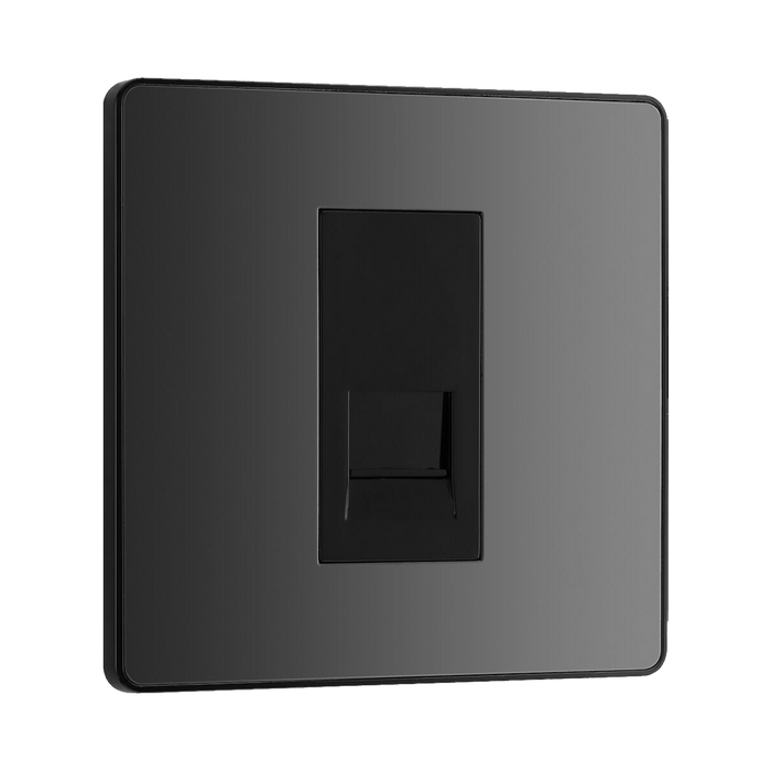 BG Evolve Polycarbonate Black Chrome Master Telephone Socket PCDBCBTM1B Available From RS Electrical left side