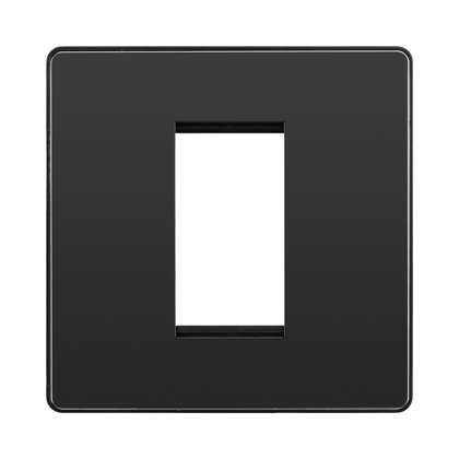BG Evolve Black Chrome 1G Euro Module Plate PCDBCEMS1B