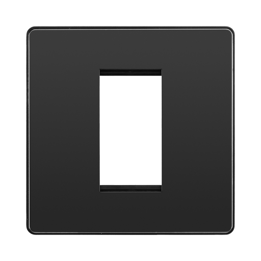 BG Evolve Black Chrome 1G Euro Module Plate PCDBCEMS1B