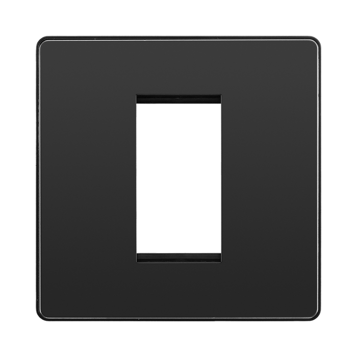 BG Evolve Black Chrome 1G Euro Module Plate PCDBCEMS1B
