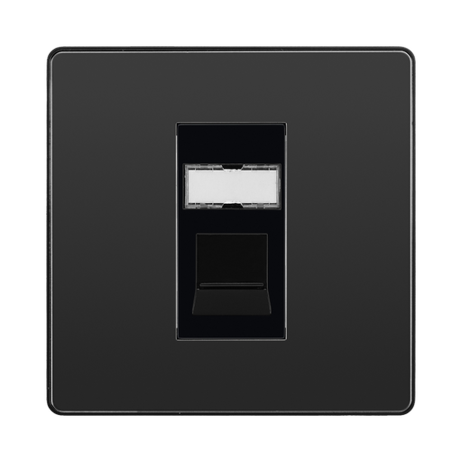 BG Evolve Black Chrome RJ45 Cat5E Data Outlet PCDBCRJ451B