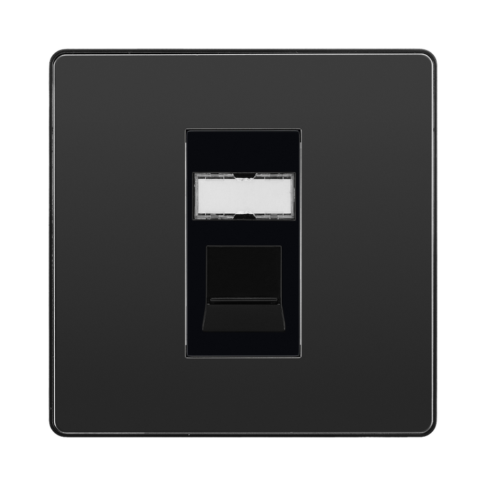 BG Evolve Black Chrome RJ45 Cat5E Data Outlet PCDBCRJ451B
