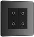 BG Evolve Polycarbonate Black Chrome Double Master Touch Dimmer Switch PCDBCTDM2B Available From RS Electrical left side