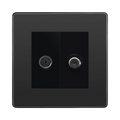 BG Evolve Black Chrome TV & Satellite Socket PCDBCTVSATB