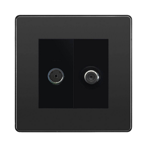 BG Evolve Black Chrome TV & Satellite Socket PCDBCTVSATB