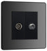 BG Evolve Polycarbonate Black Chrome TV and Satellite Socket PCDBCTVSATB Available From RS Electrical left side