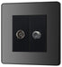 BG Evolve Polycarbonate Black Chrome TV and Satellite Socket PCDBCTVSATB Available From RS Electrical right side