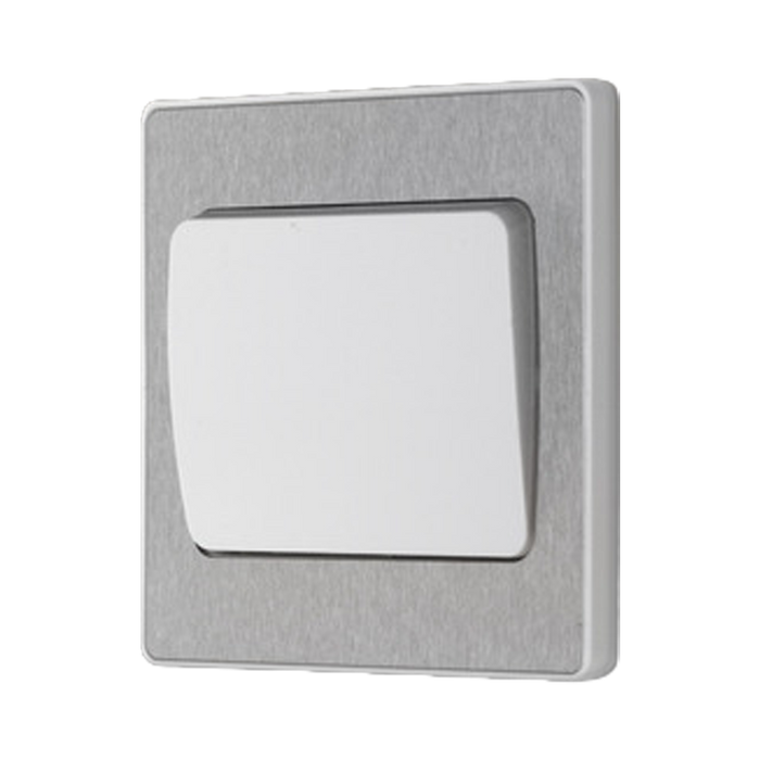 Additional view 15 of BG Evolve Brushed Steel 1G 2W Wide Rocker Light Switch