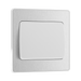 Front view of BG Evolve Brushed Steel 1G 2W Wide Rocker Light Switch
