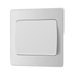 Side view of BG Evolve Brushed Steel 1G 2W Wide Rocker Light Switch