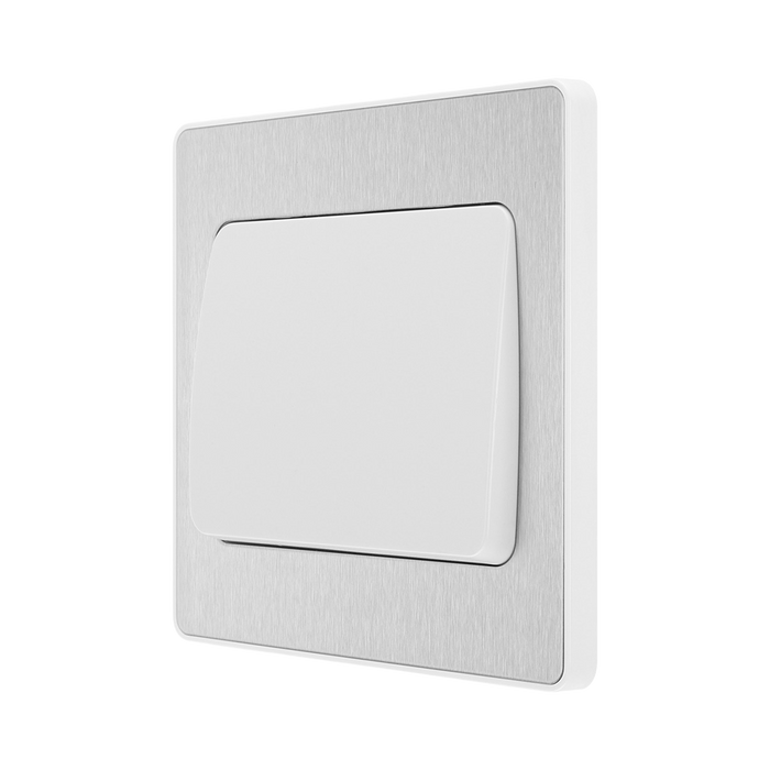 Rear view of BG Evolve Brushed Steel 1G 2W Wide Rocker Light Switch