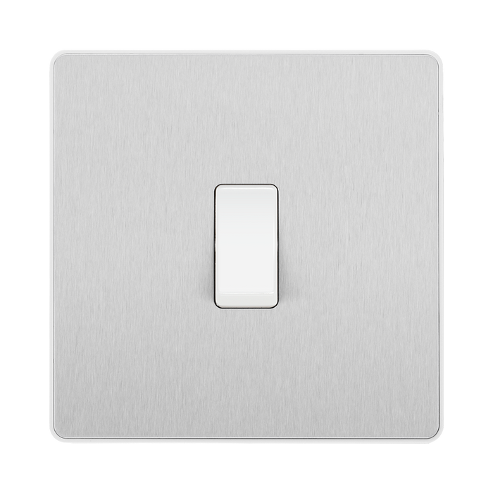 BG Evolve Brushed Steel 1G 2W Light Switch PCDBS12W