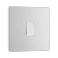 Front view of BG Evolve Brushed Steel Intermediate Light Switch