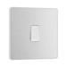 Front view of BG Evolve Brushed Steel Intermediate Light Switch