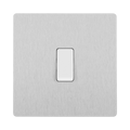 Angled view of BG Evolve Brushed Steel Intermediate Light Switch