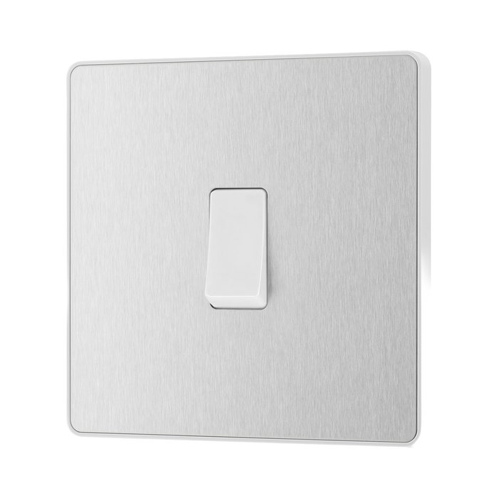 Side view of BG Evolve Brushed Steel Intermediate Light Switch