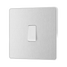 Side view of BG Evolve Brushed Steel Intermediate Light Switch