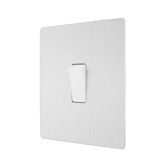 Rear view of BG Evolve Brushed Steel Intermediate Light Switch