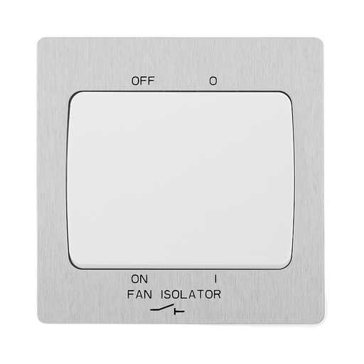BG Evolve Brushed Steel 10A Fan Isolator Switch PCDBS15W
