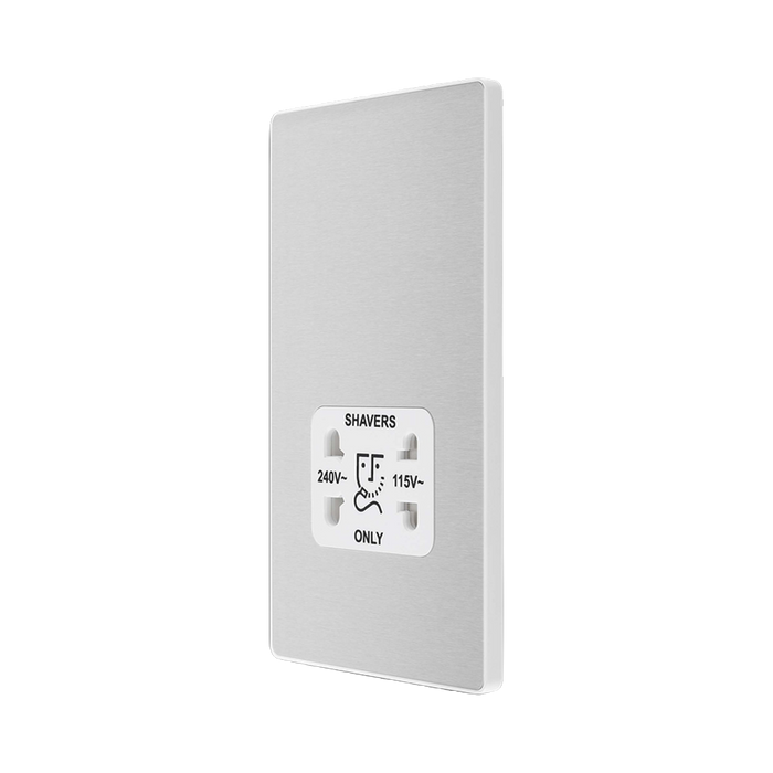 Additional view 10 of BG Evolve Brushed Steel Dual Voltage Shaver Socket