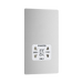 Front view of BG Evolve Brushed Steel Dual Voltage Shaver Socket