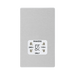 Angled view of BG Evolve Brushed Steel Dual Voltage Shaver Socket