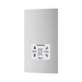 Side view of BG Evolve Brushed Steel Dual Voltage Shaver Socket