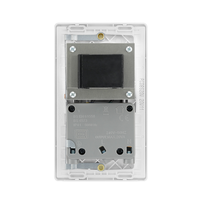 Additional view 6 of BG Evolve Brushed Steel Dual Voltage Shaver Socket