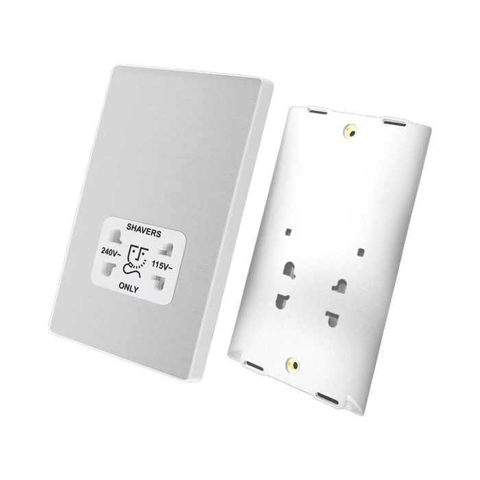 Additional view 8 of BG Evolve Brushed Steel Dual Voltage Shaver Socket