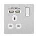 BG Evolve Brushed Steel 13A Single USB Socket PCDBS21U2W