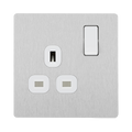 BG Evolve Brushed Steel 13A Single Socket PCDBS21W