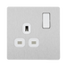 BG Evolve Brushed Steel 13A Single Socket PCDBS21W