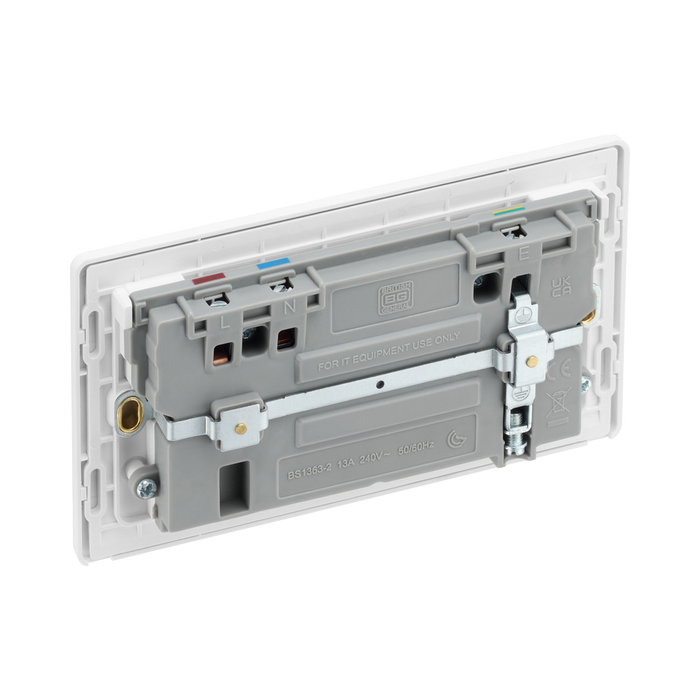 Additional view 5 of BG Evolve Brushed Steel 13A Double USB Socket with 22W A+C Ports