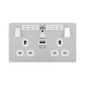 BG Evolve Brushed Steel WiFi Extender with 13A double USB Socket PCDBS22UWRW