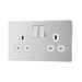 Side view of BG Evolve Brushed Steel Double Socket