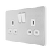 Rear view of BG Evolve Brushed Steel Double Socket