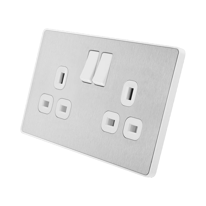 Additional view 8 of BG Evolve Brushed Steel Double Socket