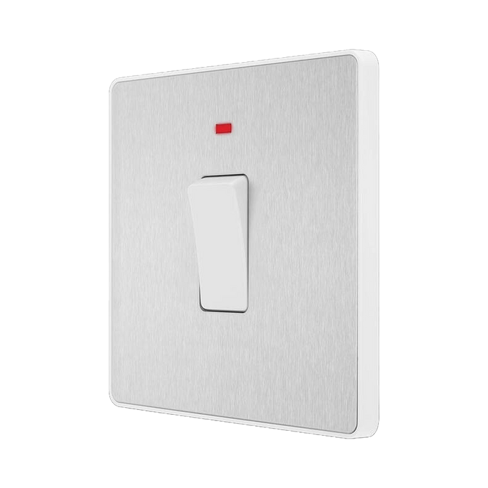 Additional view 10 of BG Evolve Brushed Steel 20A Double Pole Switch with LED