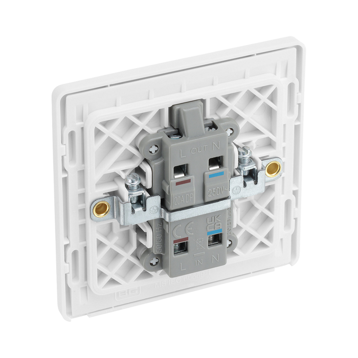 Additional view 5 of BG Evolve Brushed Steel 20A Double Pole Switch with LED