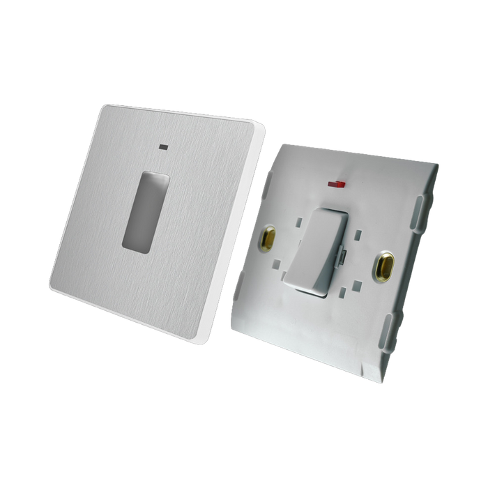 Additional view 8 of BG Evolve Brushed Steel 20A Double Pole Switch with LED