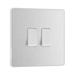 Front view of BG Evolve Brushed Steel 2G Intermediate Combination Switch (PCDBS4125 / PCDBS4225)